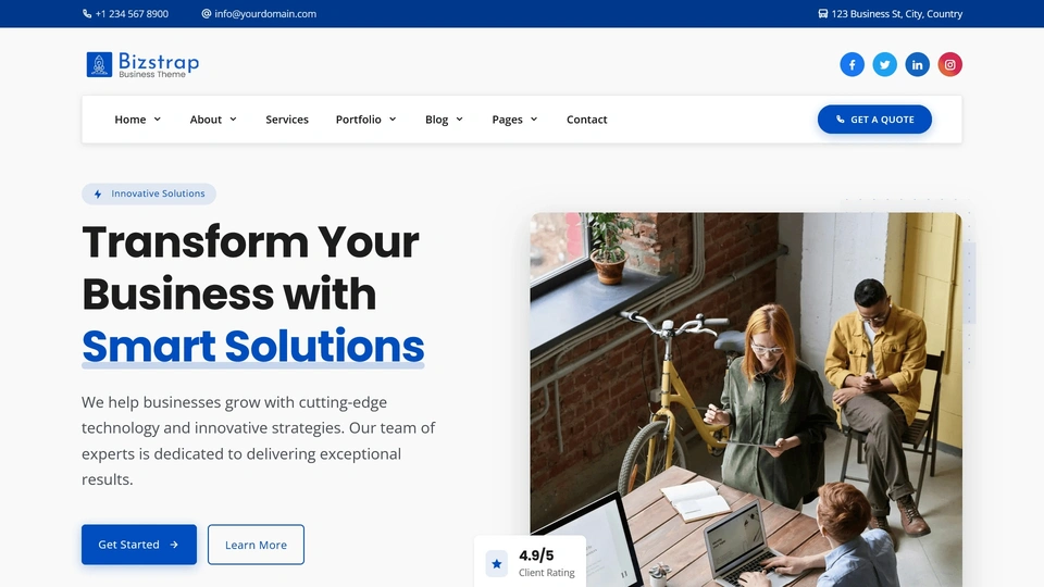 bizStrap - Sleek & Modern HTML Template for Fast Responsive Websites