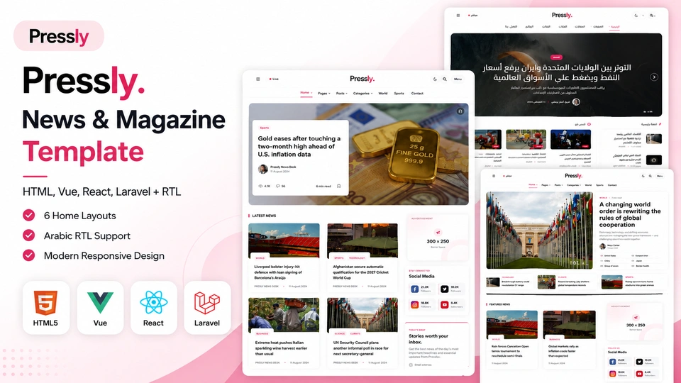 Pressly - News & Magazine Template + RTL