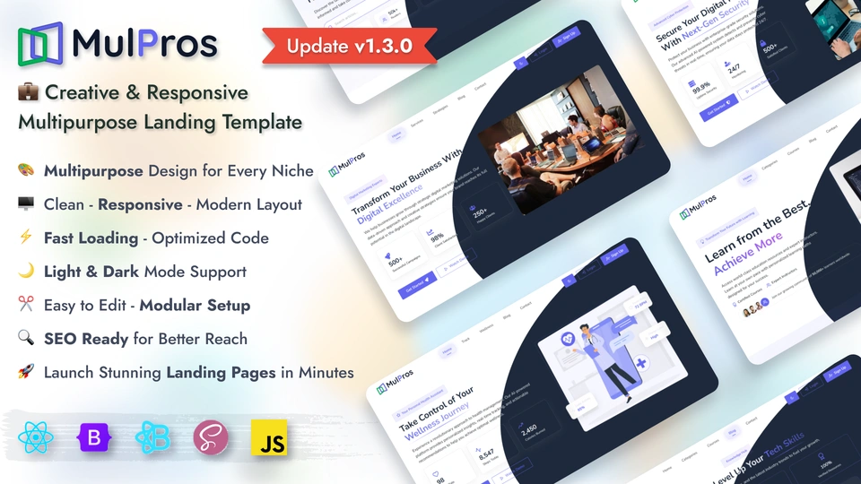 MulPros - Multipurpose Landing Website Template Modern Business Startup