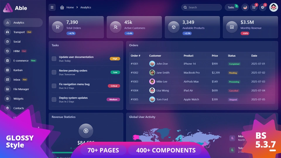 Able - Bootstrap Admin Dashboard Template