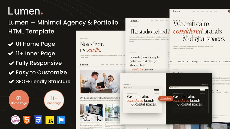Lumen - Minimal Agency & Portfolio Template