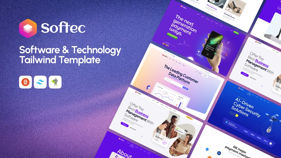 Softec - SaaS Software & Technology Tailwind Template
