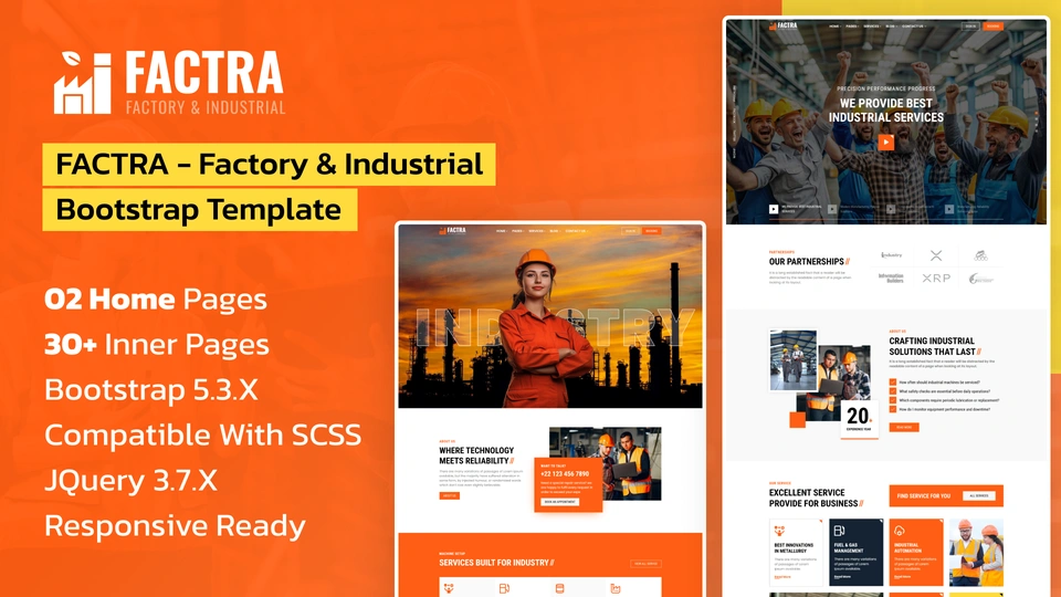 FACTRA - Factory & Industrial Bootstrap Template