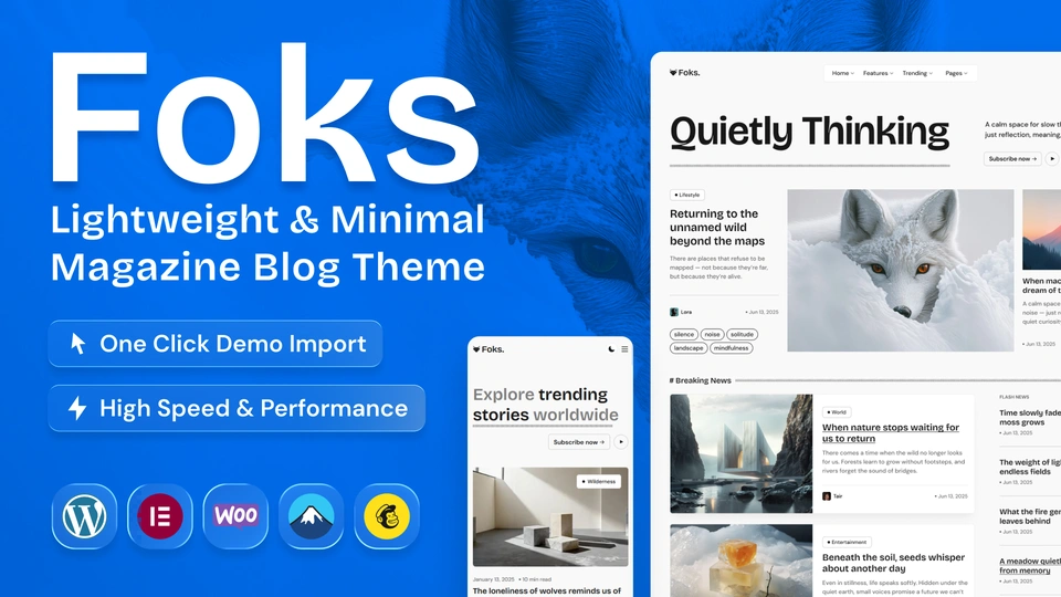 Foks - Lightweight Minimal Magazine & Blog WordPress Theme