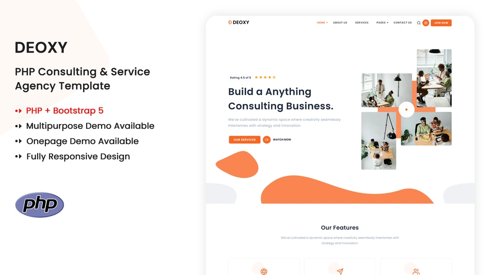 Deoxy - PHP Multipurpose Consulting & Service Agency Template