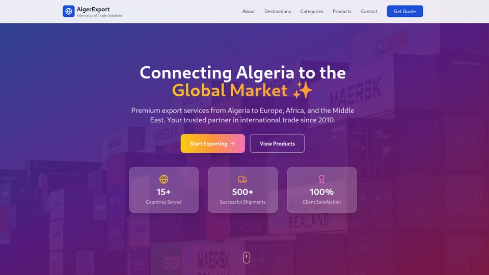 AlgerExport - Export and Shipping Company Template