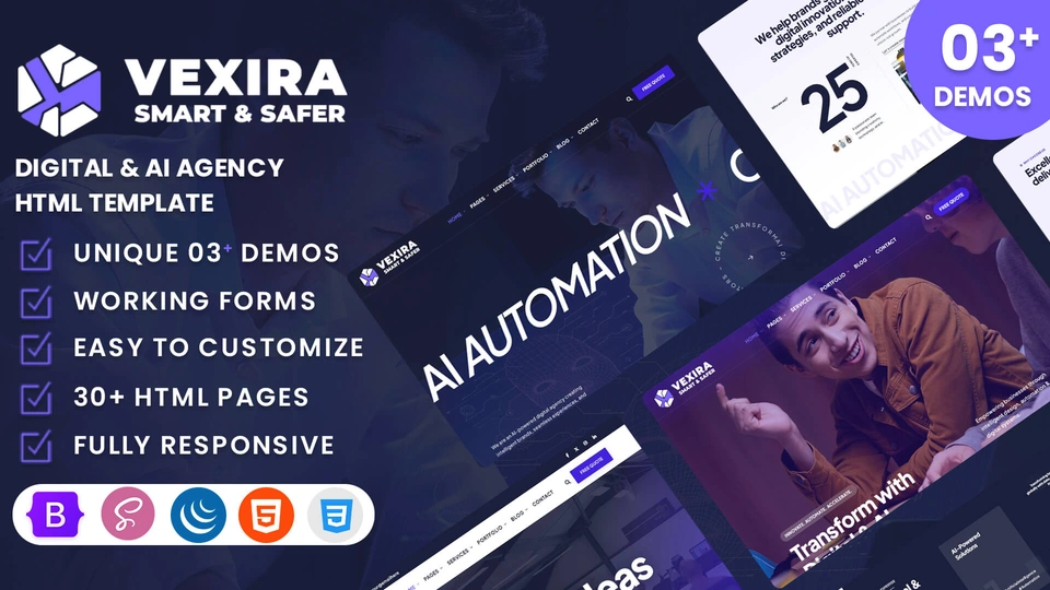Vexira - Digital & AI Agency HTML Template