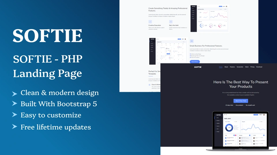 Softie - SaaS & Software PHP Landing Page