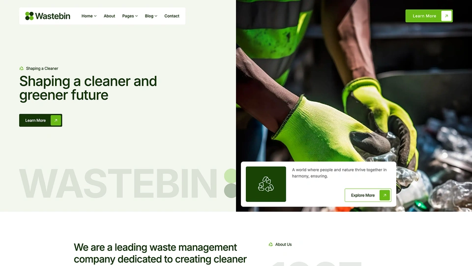 Wastebin - Waste Management and Recycling WordPress Theme for Eco Business