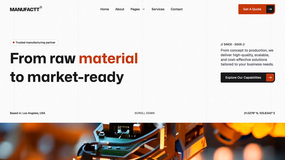Manufactt - Manufacturing Services Laravel 13 and Tailwind CSS 4 Template