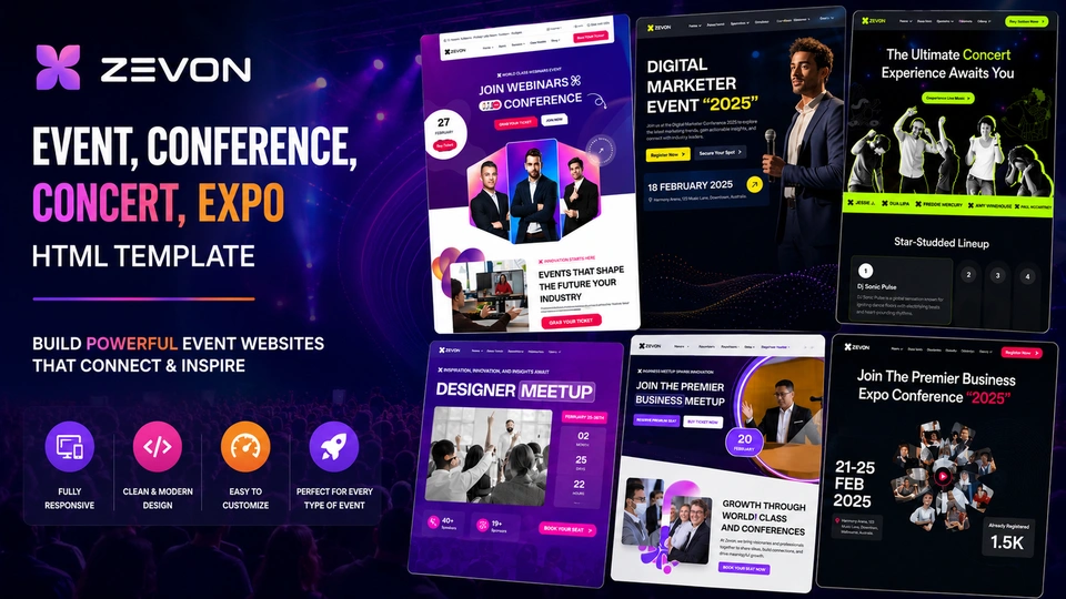 Zevon - Event Conference Concert Expo HTML Template