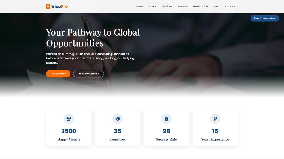 VisaPro - Immigration & Visa Consulting HTML5 Bootstrap Template