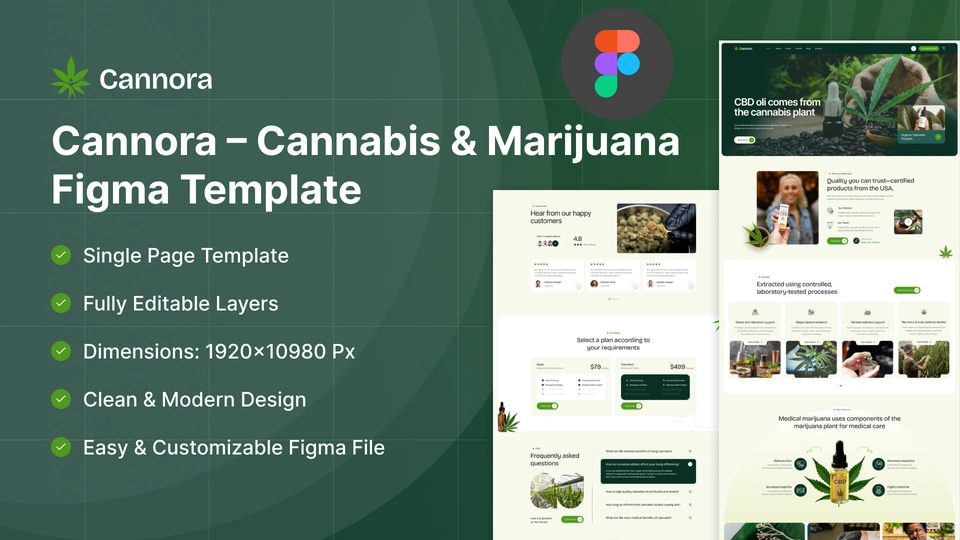 Cannora - Cannabis & Marijuana Dispensary Figma Template