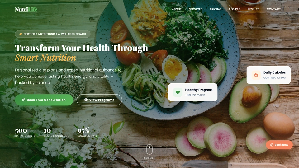 NutriLife - Nutritionist and Dietitian HTML Template