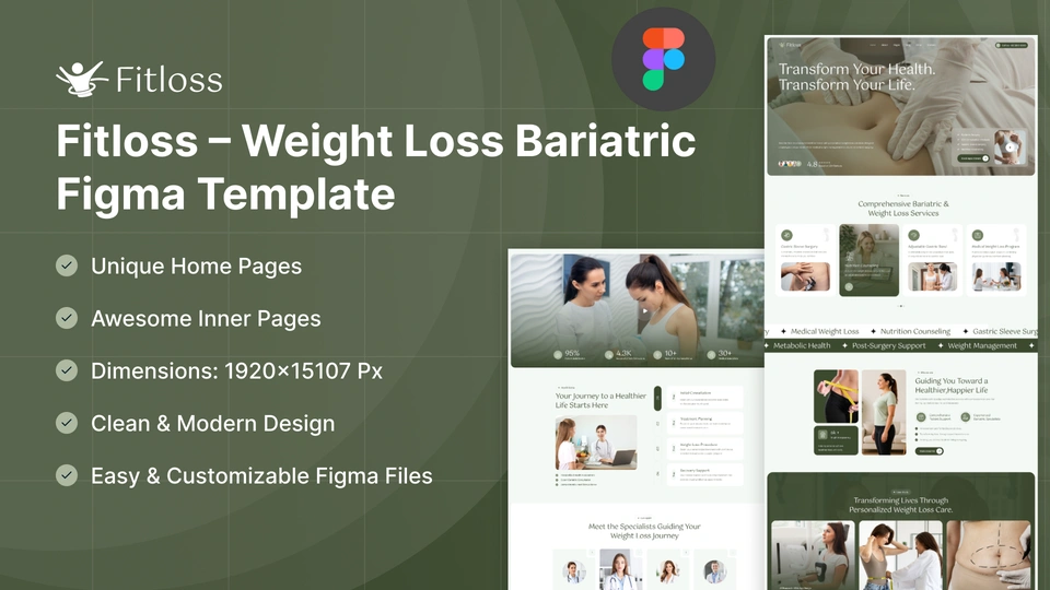 Fitloss - Weight Loss Bariatric Clinic Figma Template