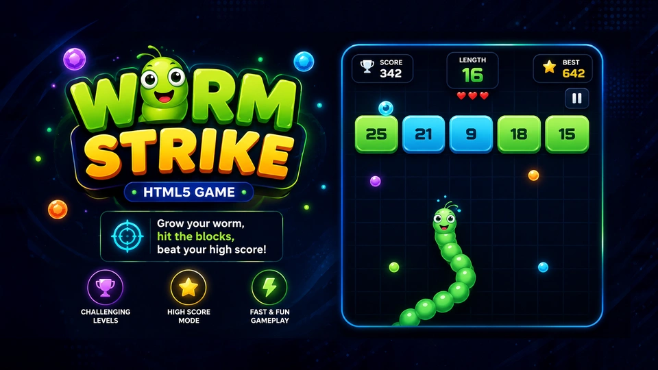 Worm Strike - HTML5 Arcade Game