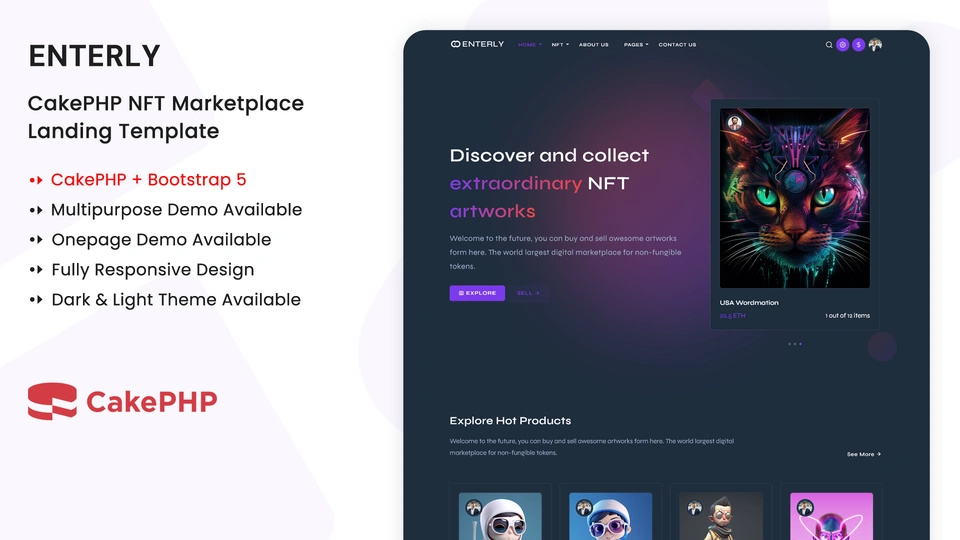 Enterly - CakePHP NFT Marketplace Template