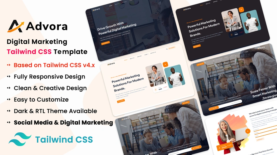 Advora - Digital Marketing Tailwind CSS Template