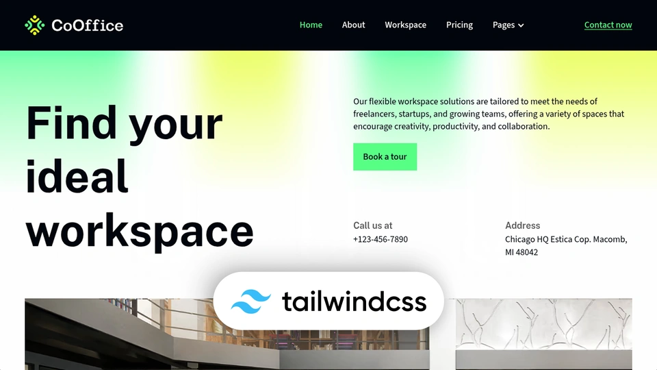 CoOffice - Coworking Space Website Tailwind CSS 4 HTML Template