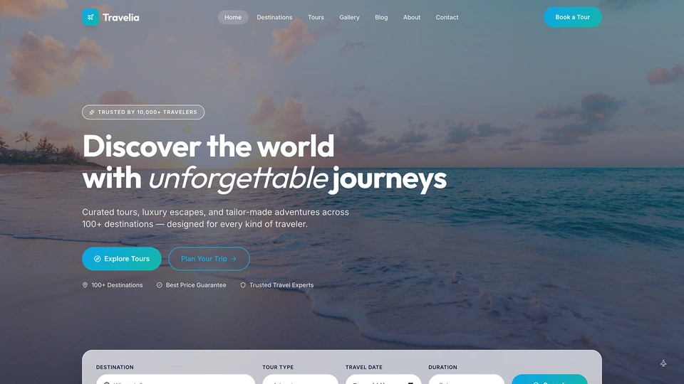 Travelia - Luxury Travel Agency and Tour Booking HTML Template