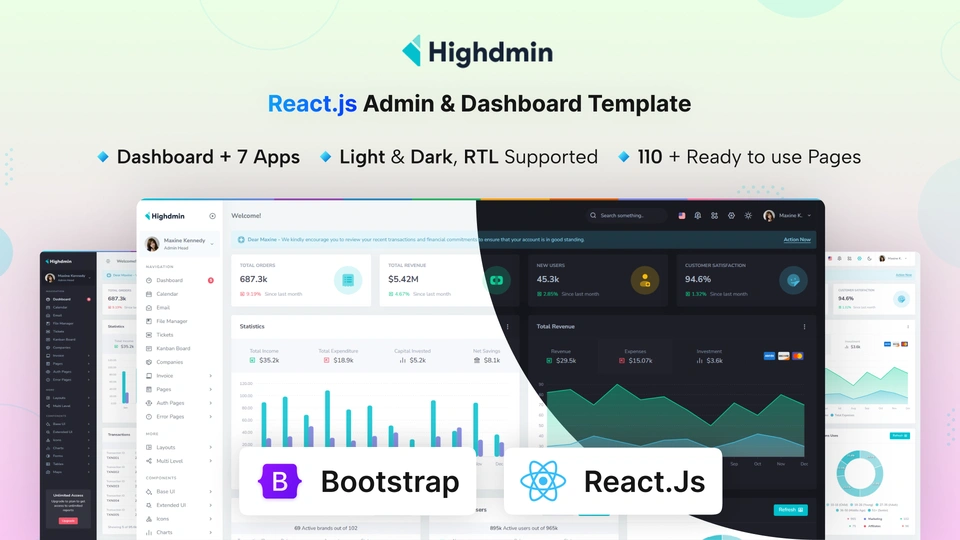 Highdmin - React 19 Admin & Dashboard Template