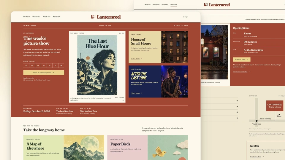 Lanternreel - Boutique Cinema and Screening Room HTML Website Template