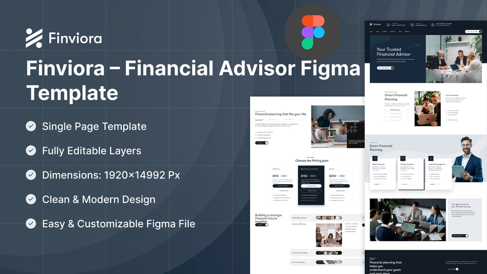 Finviora - Financial Advisor & Planning Figma Template