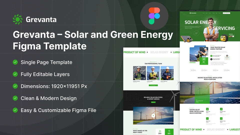 Grevanta - Green Energy & Solar Solutions Figma Template