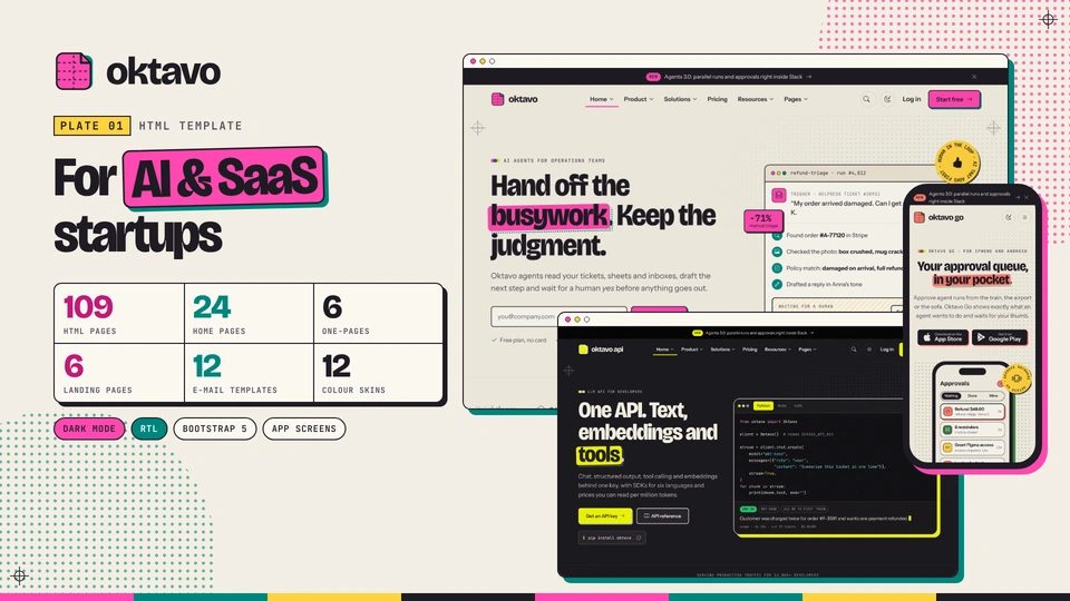 Oktavo - AI & SaaS Startup HTML Template