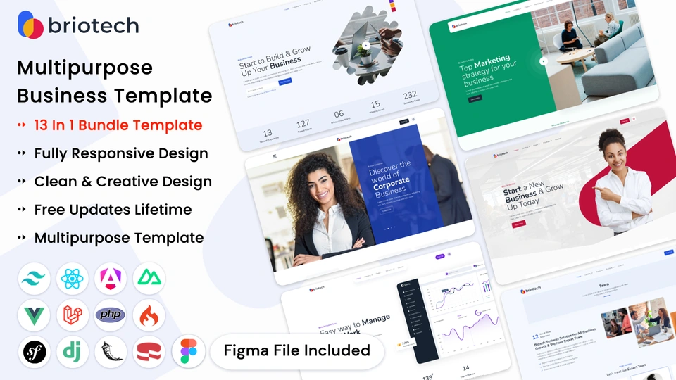 BrioTech - 13 in 1 Multipurpose Website Template
