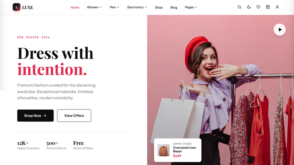 Luxe - React & Tailwind CSS eCommerce Store Template