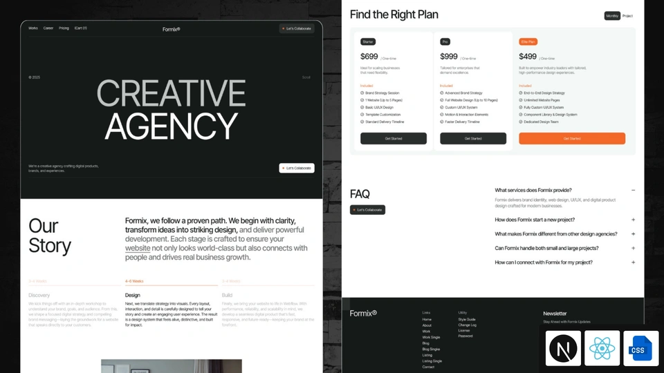 Formix - Next.js 16 Creative Agency Template with Storefront
