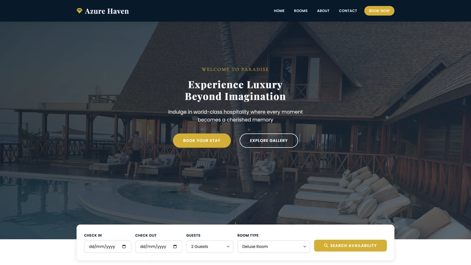 Azure Haven - Luxury Hotel and Resort Booking HTML Template