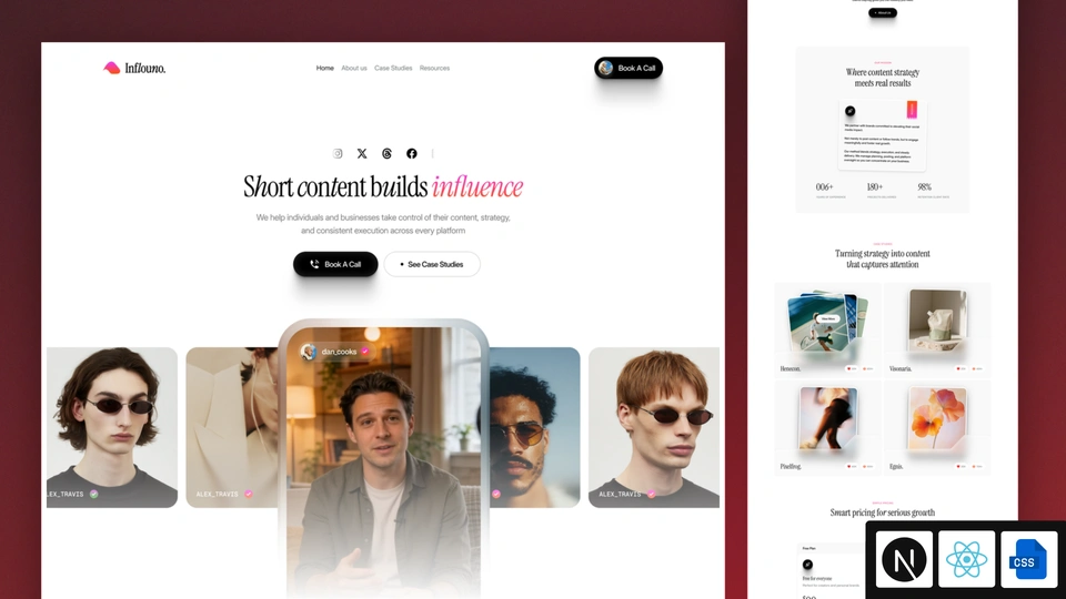 Inflouno - Next.js 16 Influencer Marketing and Creator Agency Template