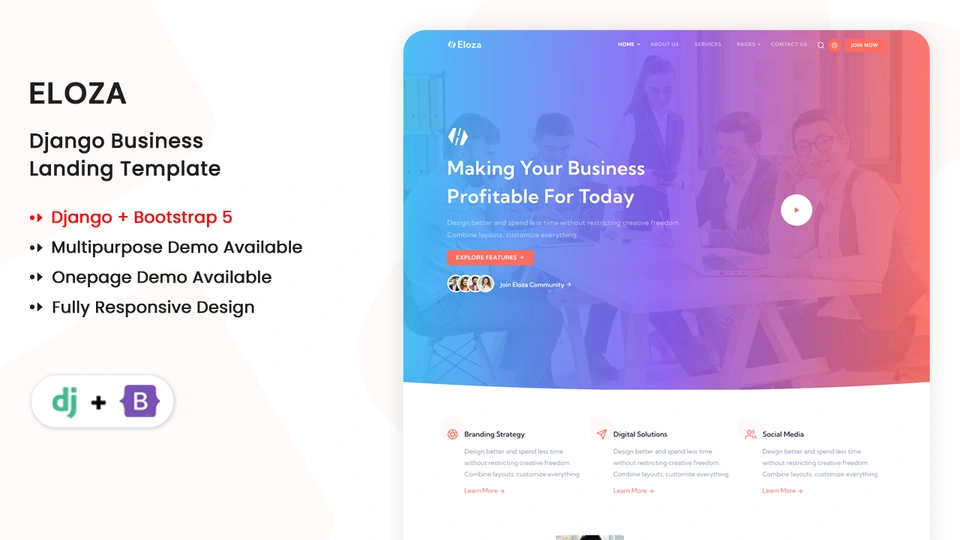 Eloza - Django Multipurpose Business & Corporate Template