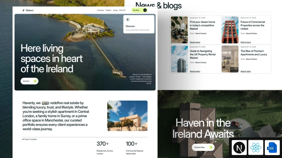 Slateon - Next.js 16 Real Estate and Property Template