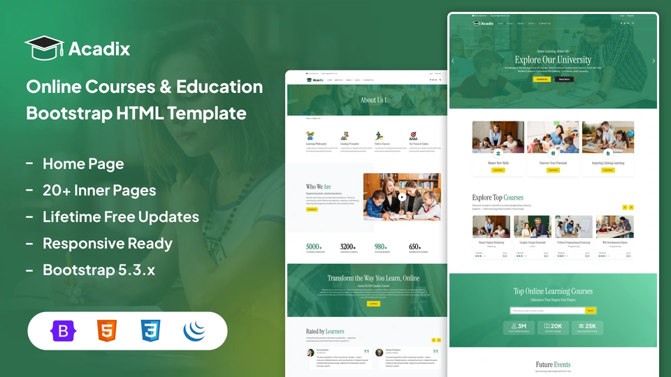 Acadix - Online Courses & Education Bootstrap HTML Template