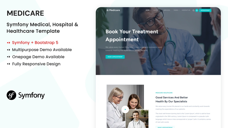 Medicare - Symfony Multipurpose Medical & Hospital Template