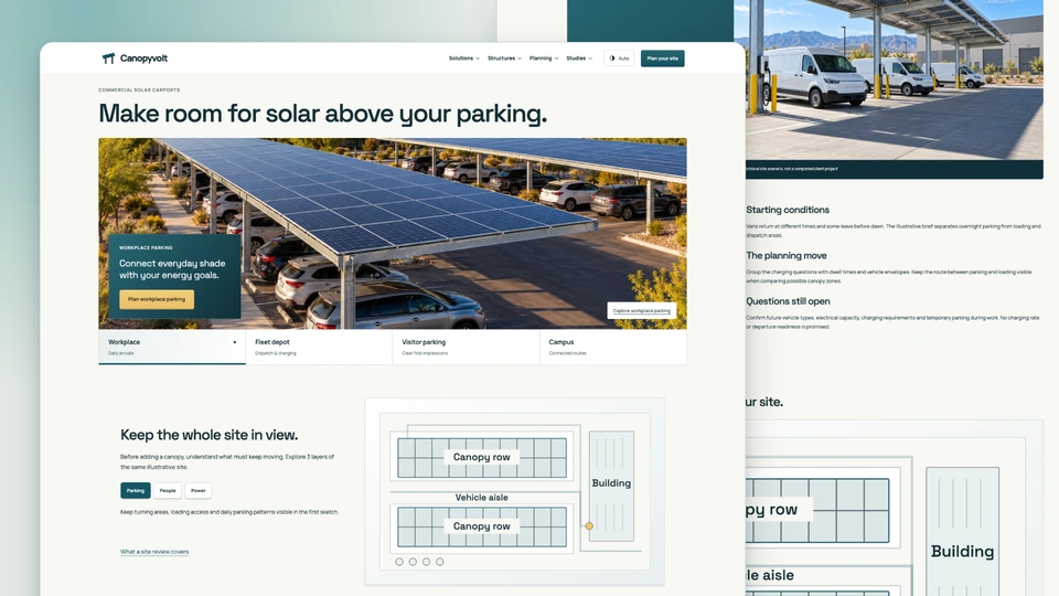 Canopyvolt - Commercial Solar Carport HTML Website Template