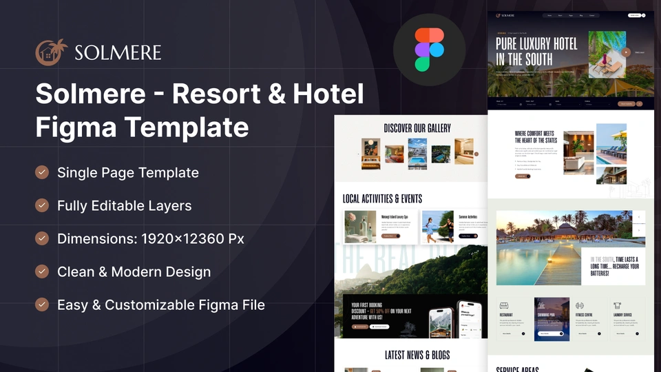Solmere - Resort & Spa Hotel Figma Template
