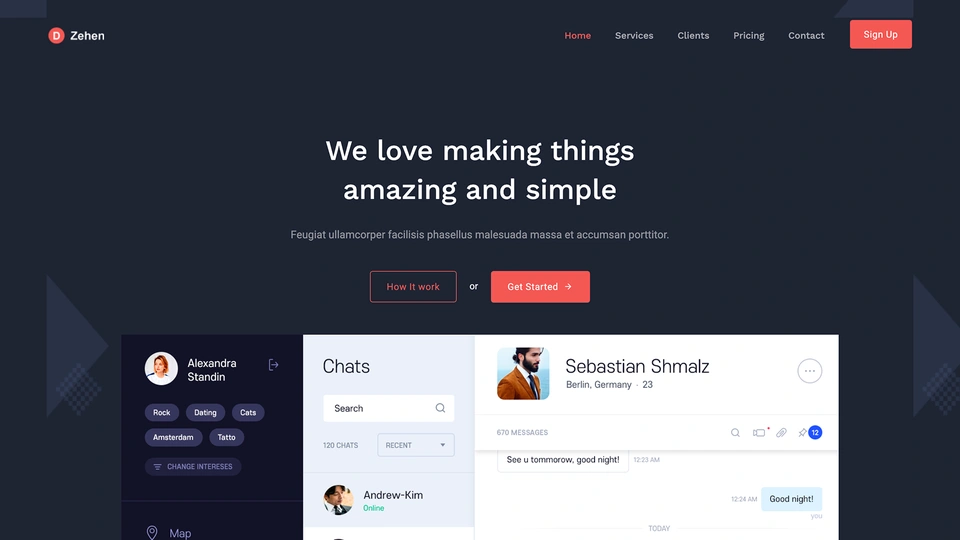 Zehen - React Landing Page Template