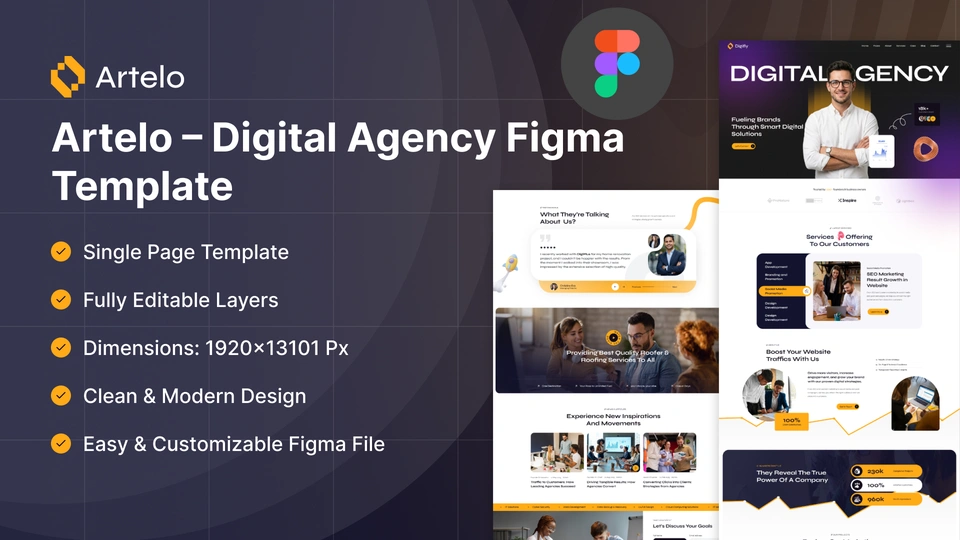 Artelo - Digital Agency & Design Studio Figma Template