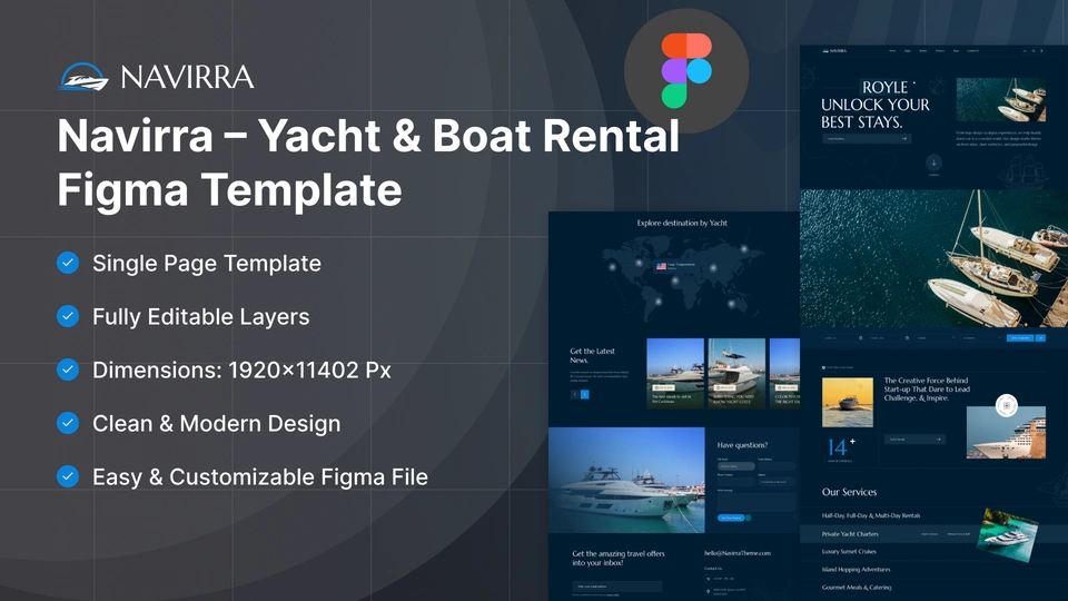 Navirra - Yacht & Boat Charter Figma Template