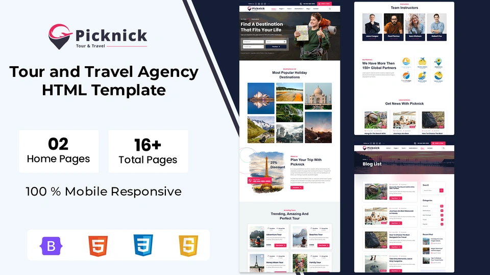 Picknick - Tour and Travel Agency HTML Template