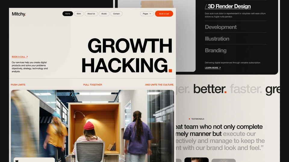 Mitchy - Business Consultation & Marketing Agency Framer Template Figma Included