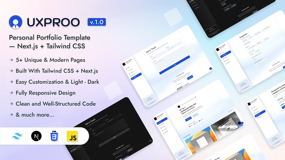 UxProo - Portfolio Website Personal Portfolio Next.js Template