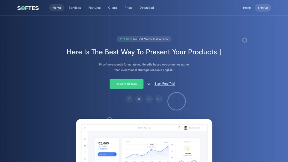 Softes - SaaS & Software Landing Page Template