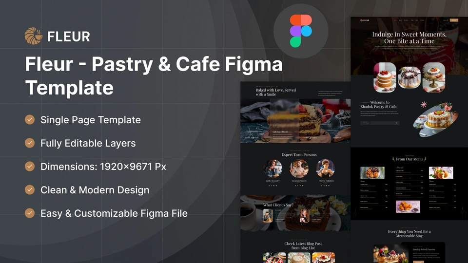 Fleur - Pastry & Cafe Figma Template
