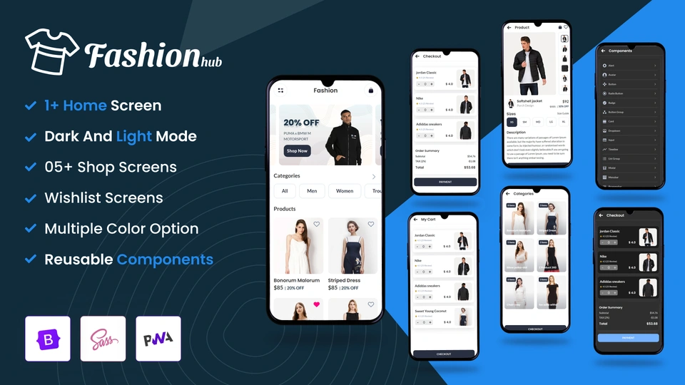 FashionHub - Fashion Ecommerce PWA HTML Mobile App Template