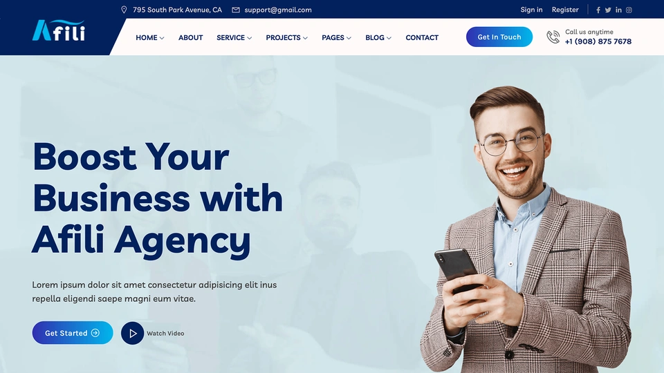 Afili - React Creative Agency Template
